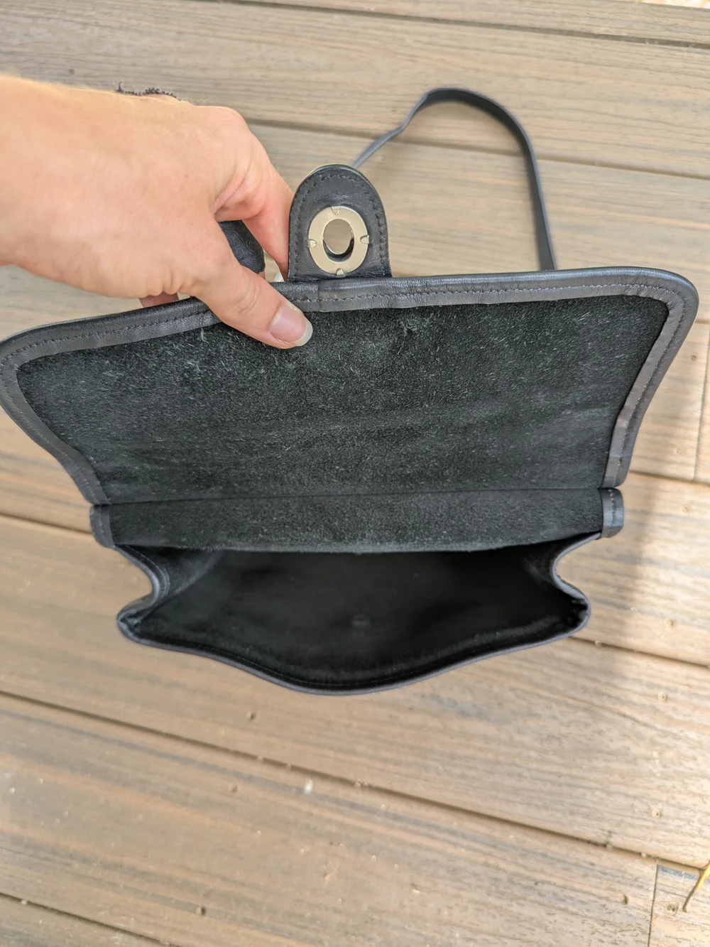 Coach Black Leather Messenger Bag with Top Handle